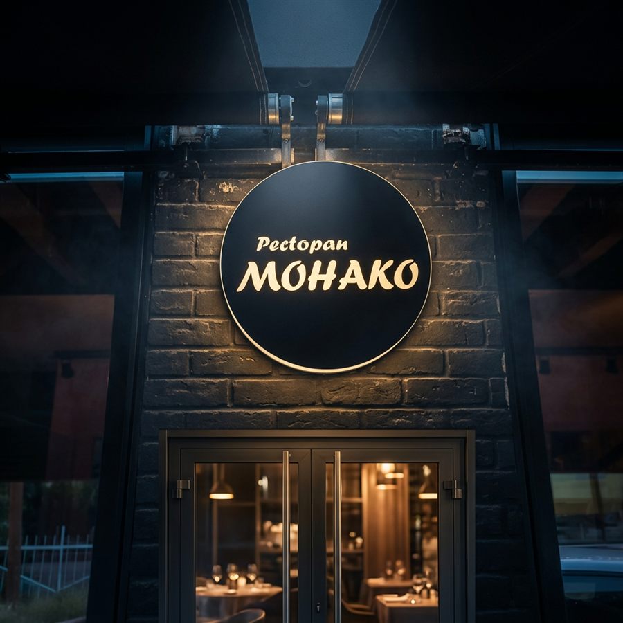 Тркалезна светлечка табла Ресторан Монако